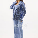 Completo in paiette tailleur  3 pezzi JC35273 INDACO MARICLA ELEGANCE 