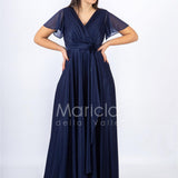 abito con fiore glitter JC34929 BLU MARICLA ELEGANCE 