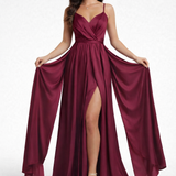 Abito lungo con spacco e pannelli JC35456 CILIEGIA MARICLA ELEGANCE 