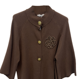 giacca mantellina fiore A26IMP1385 MORO MARICLA 