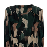 maglia fantasia con strass spalla DB10738 VERDE MARICLA 