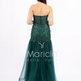 abito toulle e paiette FP881009 VERDE MARICLA ELEGANCE 