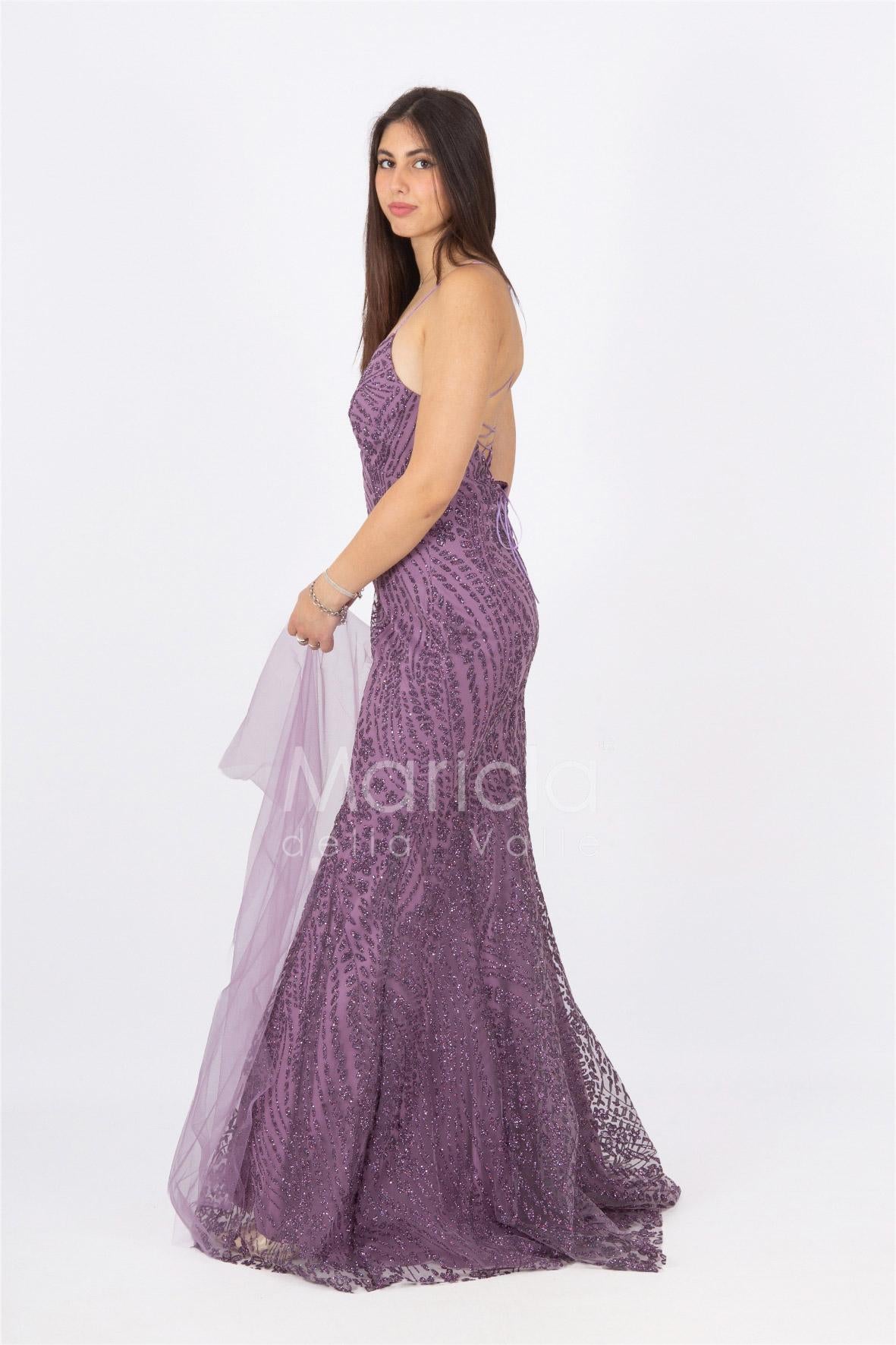 abito luingo paiette incrocio FI7105 UVA MARICLA ELEGANCE 