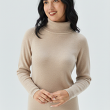 Maglia 100% lana  collo alto CF4405 BEIGE CARLA FERRONI 