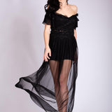 Gonnellone con pantaloncino e corpetto CRI33778 NERO MARICLA ELEGANCE 