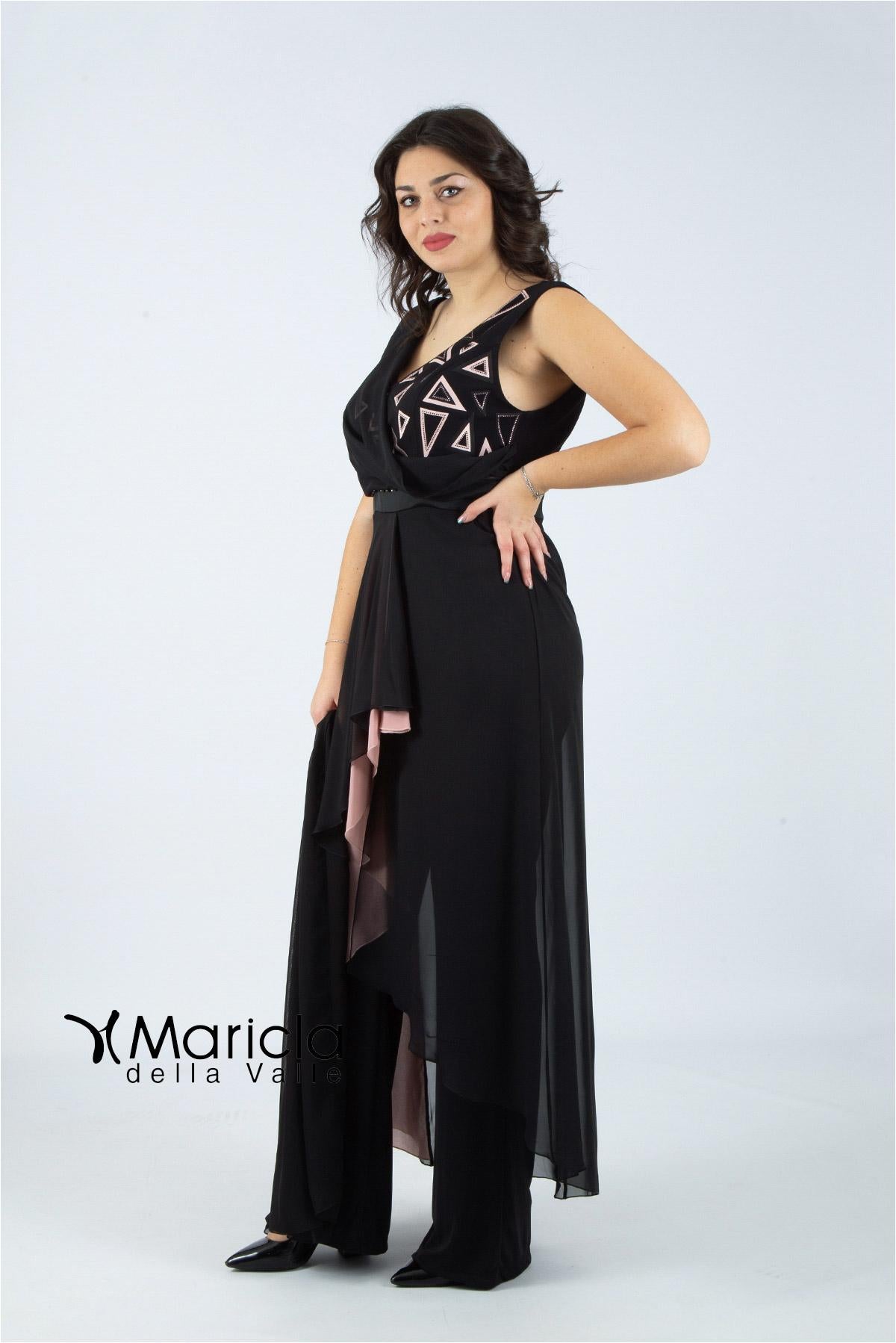 con triangoli laser PF104/22 NERO/ROSA PAOLA FORTI 