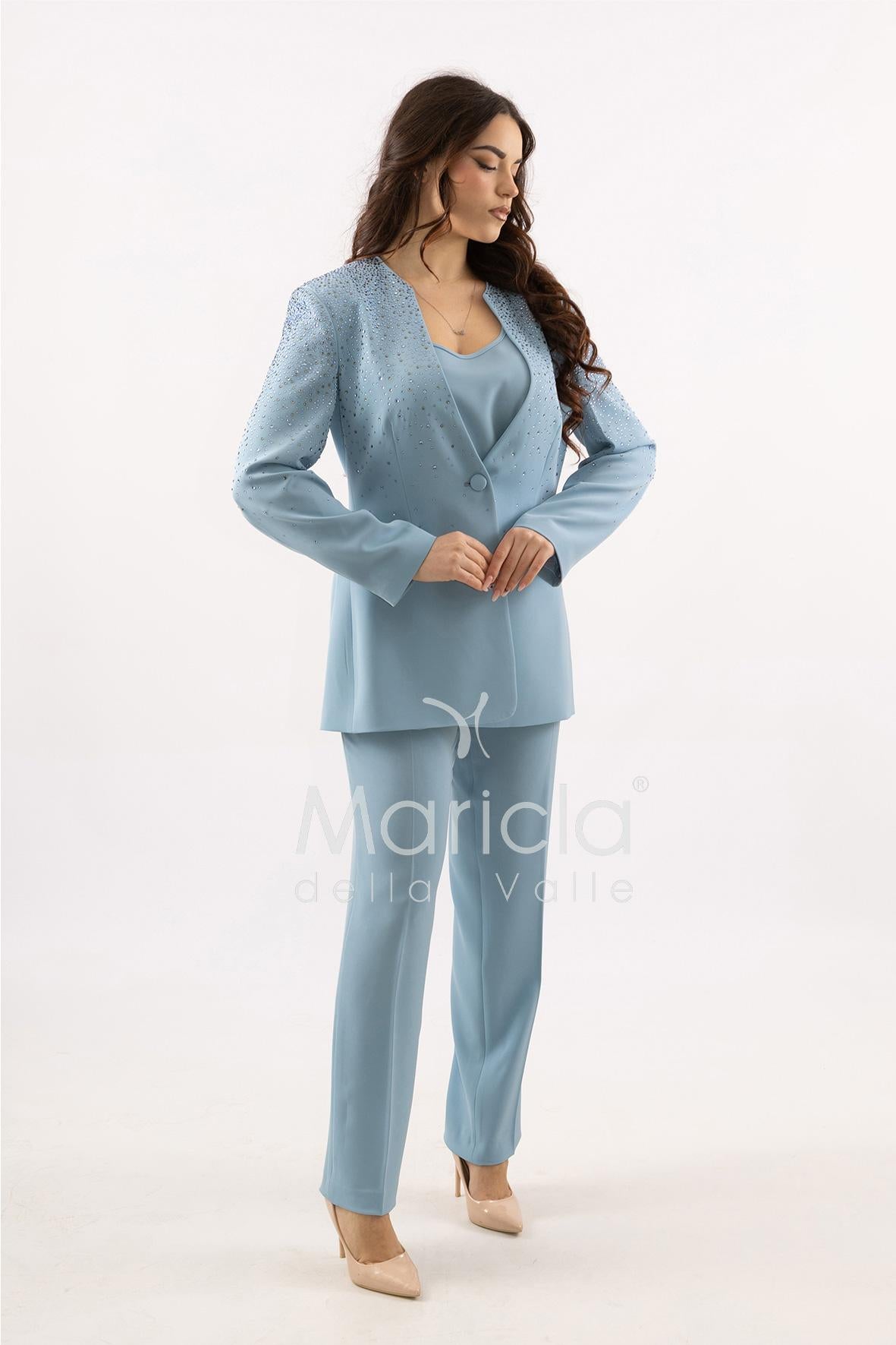 Tailleur Completo 3 pezzi in strass SH728TP POLVERE SHARON 