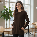 Maglia 100% lana nido d'ape CF4385 TABACCO CARLA FERRONI 