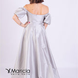 Abito con manica sbuffo ANT191364 ARGENTO ANTILLE ELEGANCE 