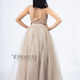 Abito ampio con ricami FP801050 CHAMPAGNE MARICLA ELEGANCE 