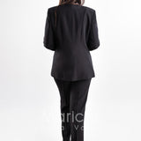 tailleur ricamo strass SH401 NERO SHARON 