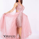 macramè con toulle CAN8053 ROSA MARICLA ELEGANCE 