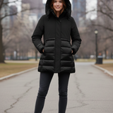 Giaccone trapuntino con cappuccio LIN3406 NERO LINDAS 