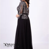lungo con manica paiette JC34810 NERO MARICLA ELEGANCE 