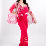 tuta floreale e cintura SH604 FUCSIA SHARON 