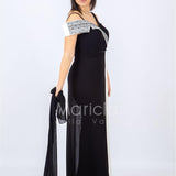lunga bicol.c/baguette strass PF507 NERO PAOLA FORTI 