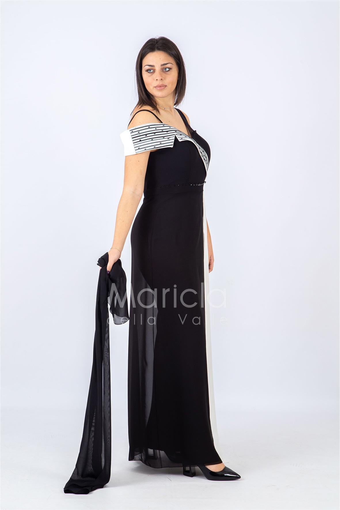 lunga bicol.c/baguette strass PF507 NERO PAOLA FORTI 