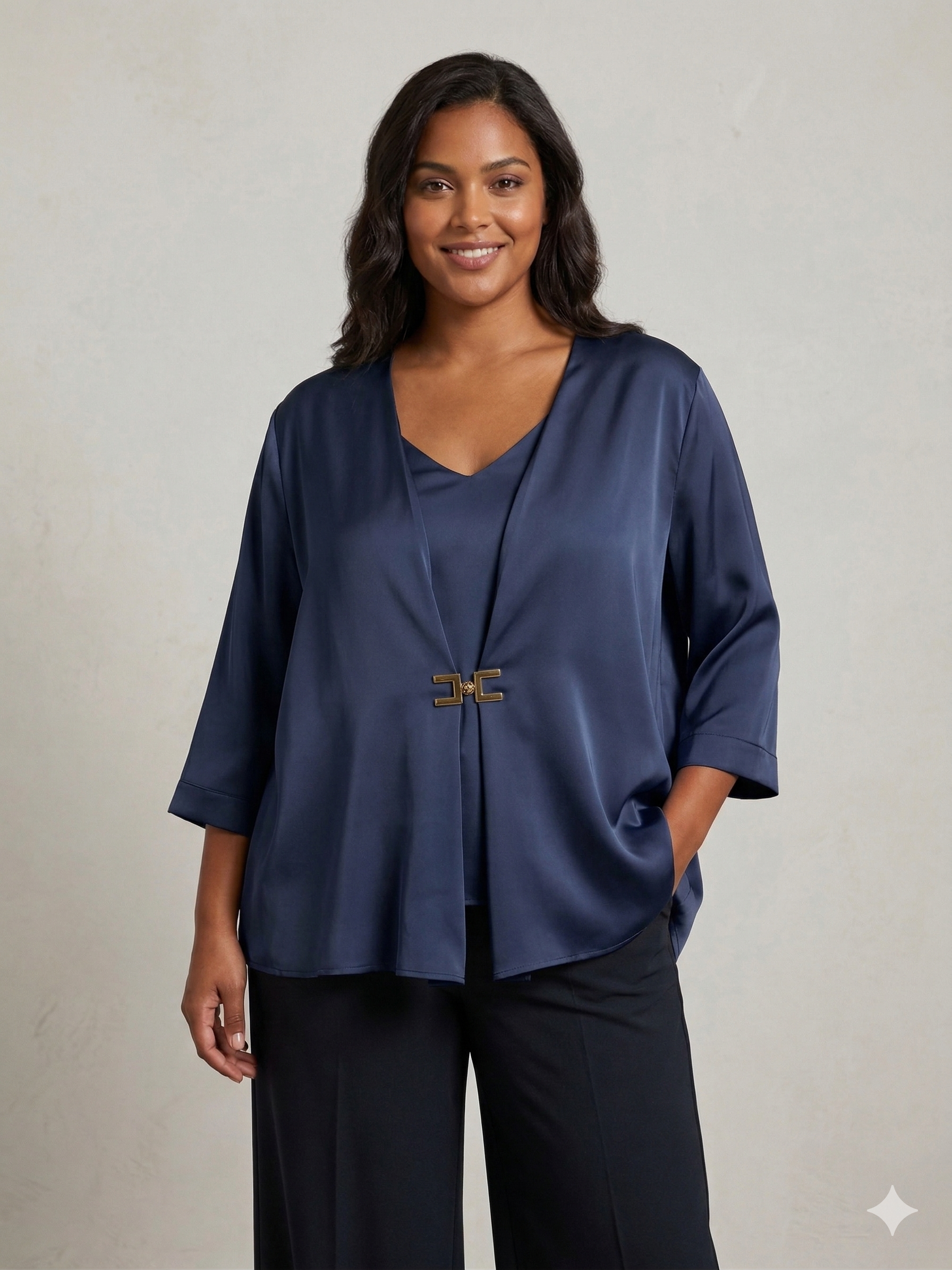 Casacca con fibbia LIB26251 BLU MARICLA 