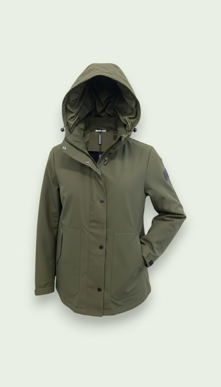 Giacca Tecnica con Cappuccio  Stile Urban & Outdoor CF22192 MILITARE CARLA FERRONI 