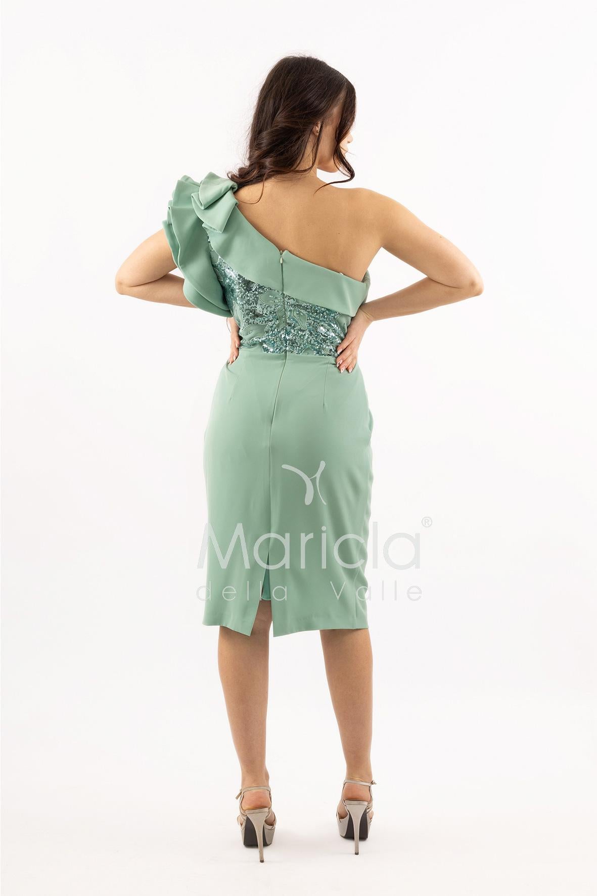abito midi corpetto strass monospalla SH865AC MENTA SHARON 