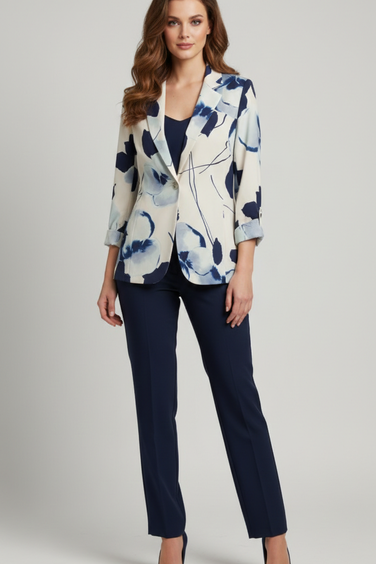 tailleur con giacca fantasia ATENA BLU MARICLA 