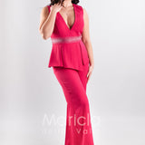 tuta baschina con strass SH606 FUCSIA SHARON 