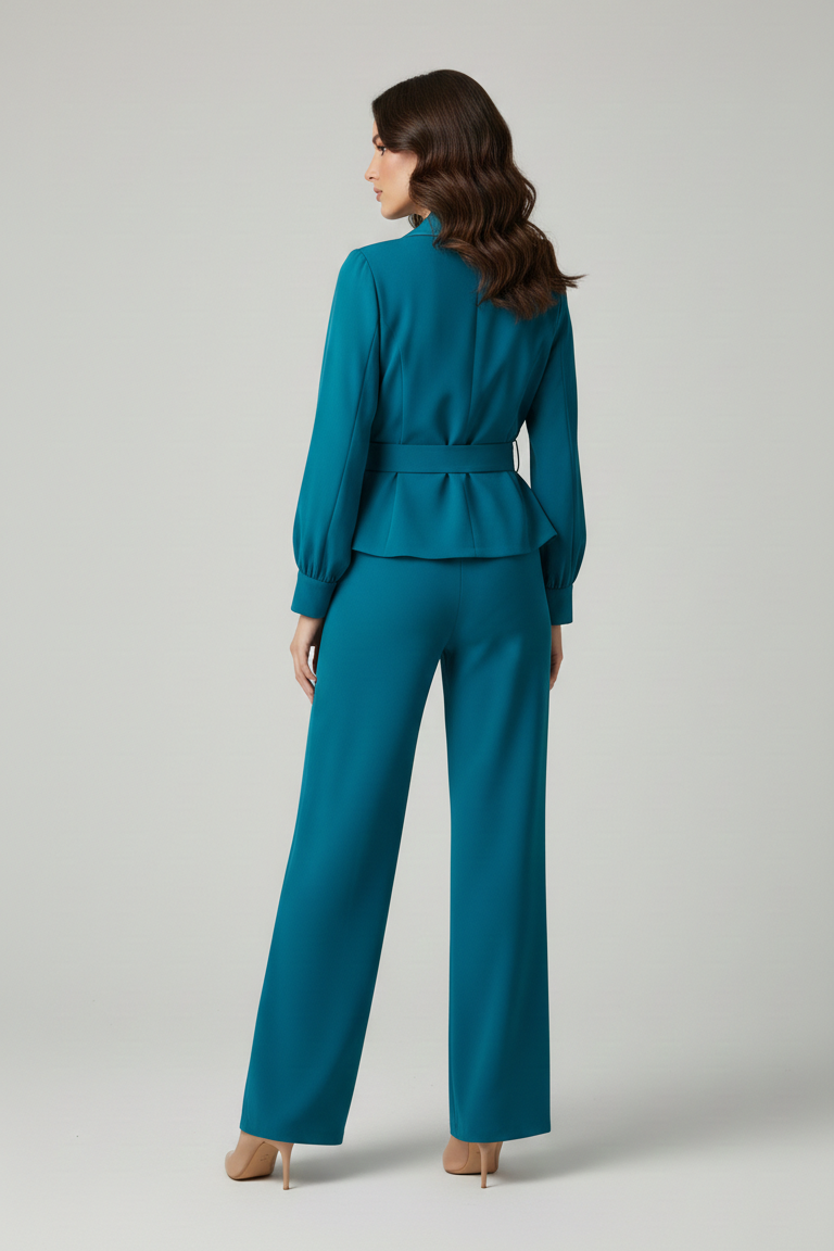 tuta smoking manica lunga PF120TU PETROLIO PAOLA FORTI 