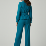 tuta smoking manica lunga PF120TU PETROLIO PAOLA FORTI 