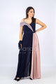 Tuta bicolore con strass
