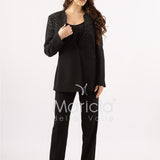Tailleur Completo 3 pezzi in strass SH728TP NERO SHARON 