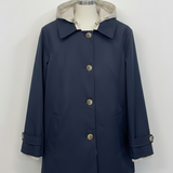 Giaccone caban reversibile cappuccio CF22196 BLU CARLA FERRONI 