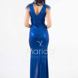 abito lungo effetto bagnato con piume HC5205 ROYAL MARICLA ELEGANCE 
