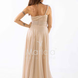 abito monospalla glitter FI7015 ORO MARICLA ELEGANCE 