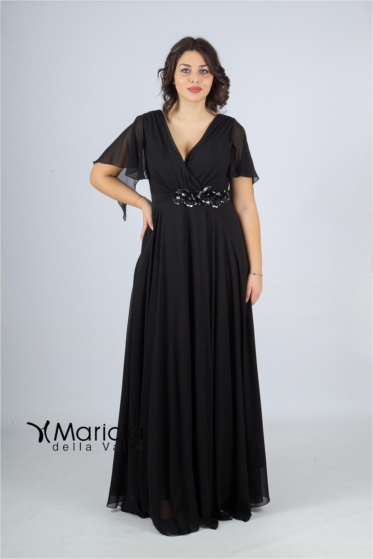 impero con fiore in vita PF216 NERO PAOLA FORTI 