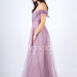 abito piume e fiori glitter JC35022 UVA MARICLA ELEGANCE 