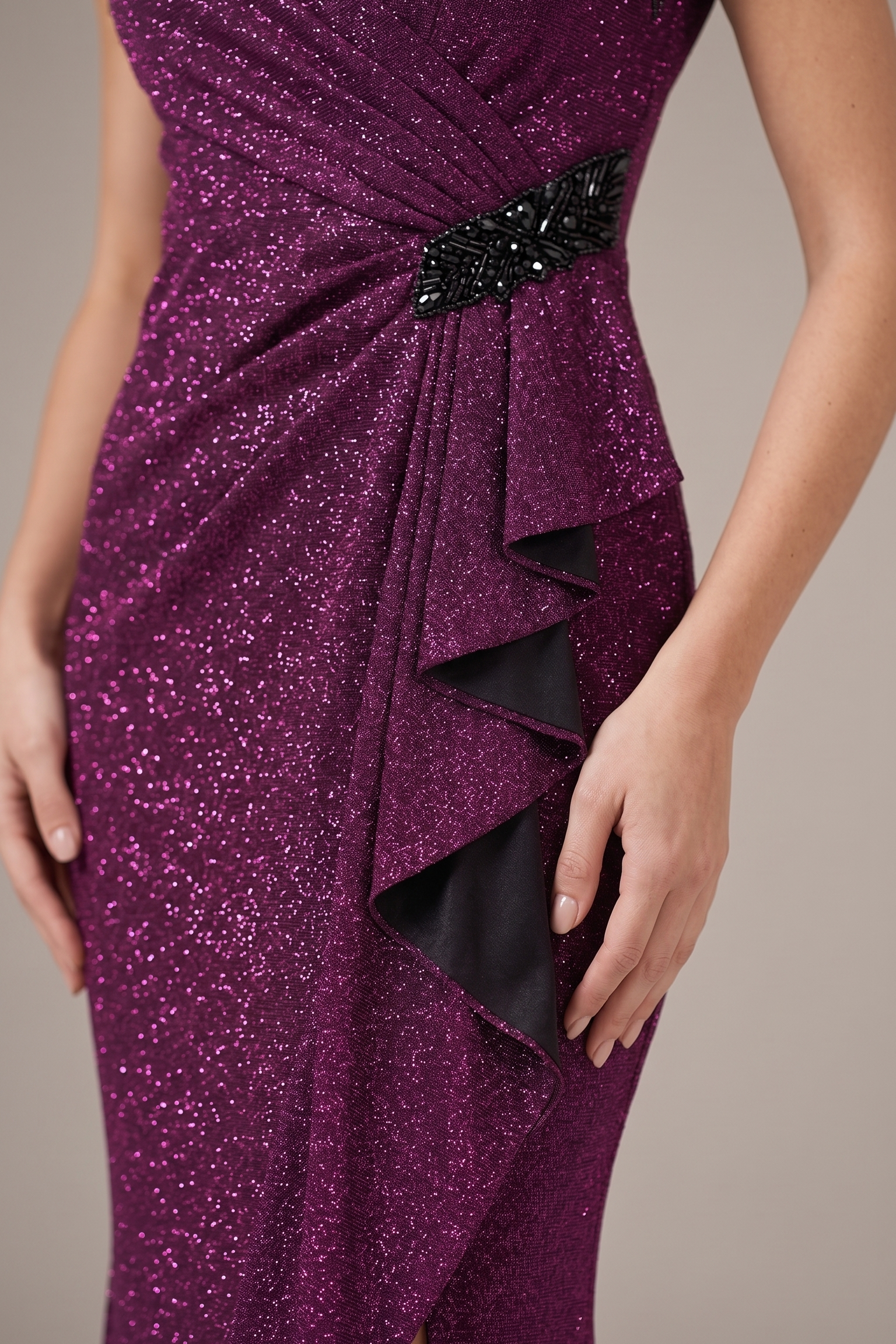 abito glitter fusciacca laterale FI7599 AMETISTA MARICLA ELEGANCE 