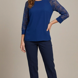 casacca con ricamo macramè FFALESSIA BLU MARICLA 