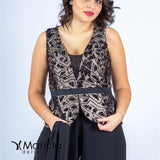con baschina paiette PF101/22 NERO PAOLA FORTI 