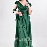 abito glitter con fiore spalla GC30 VERDE GIGLI CERIMONIA 