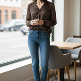 camicia blusa fantasia CS148153 MORO MARICLA 