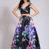 Gonnellone floreale con corpetto JC33656 NERO MARICLA ELEGANCE 
