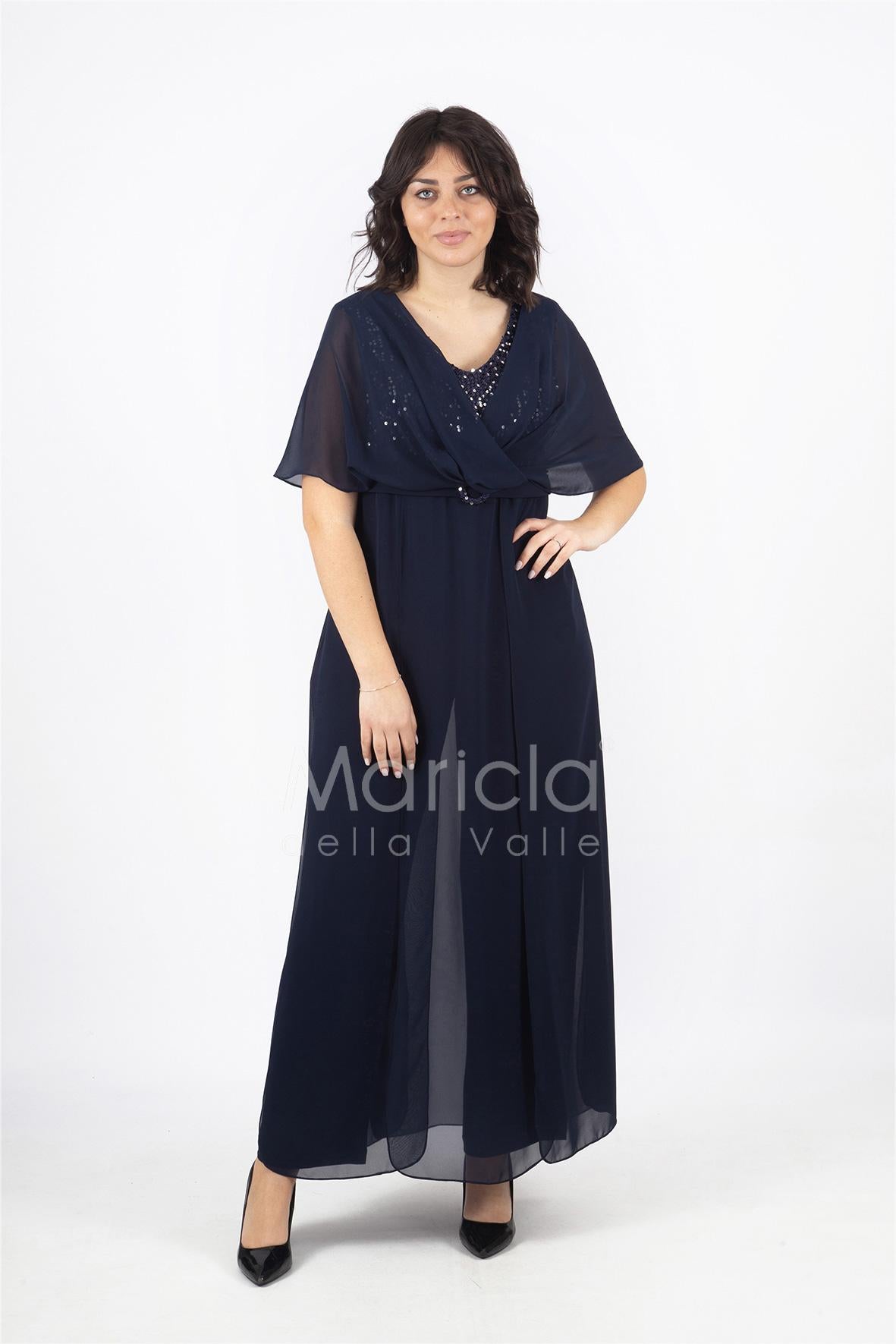 tuta corpetto paiette JC35041 BLU MARICLA ELEGANCE 