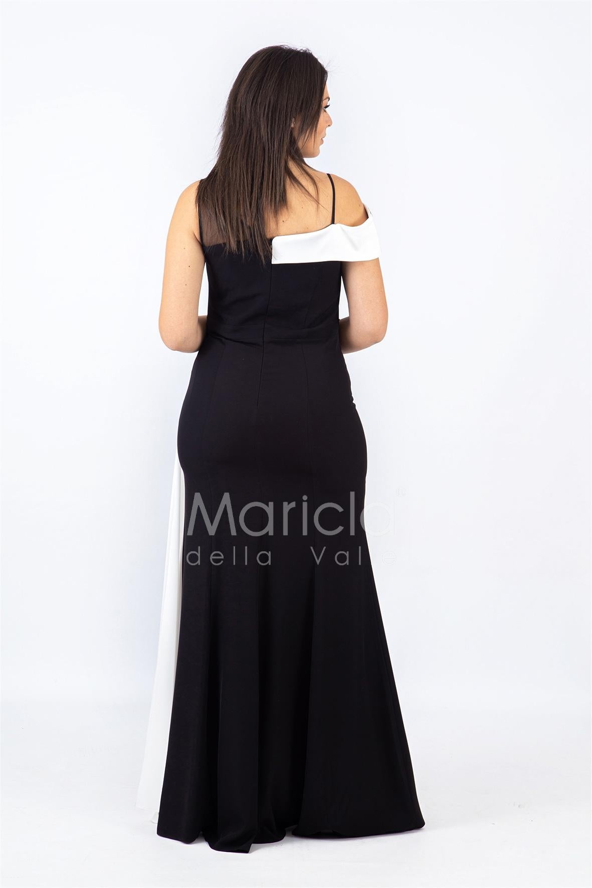 lungo bicol.lato strass PF601 NERO PAOLA FORTI 