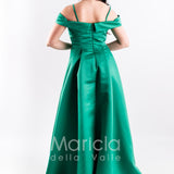 abito lungo con triangolo pietre JC35147 VERDE MARICLA ELEGANCE 