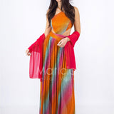 Abito Lungo glitterato LH702 FUXIA LUDOVICA HASSLER 