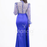 Abito sirena con corpetto ricamato e drappeggio al lato FP512352 ROYAL MARICLA ELEGANCE 