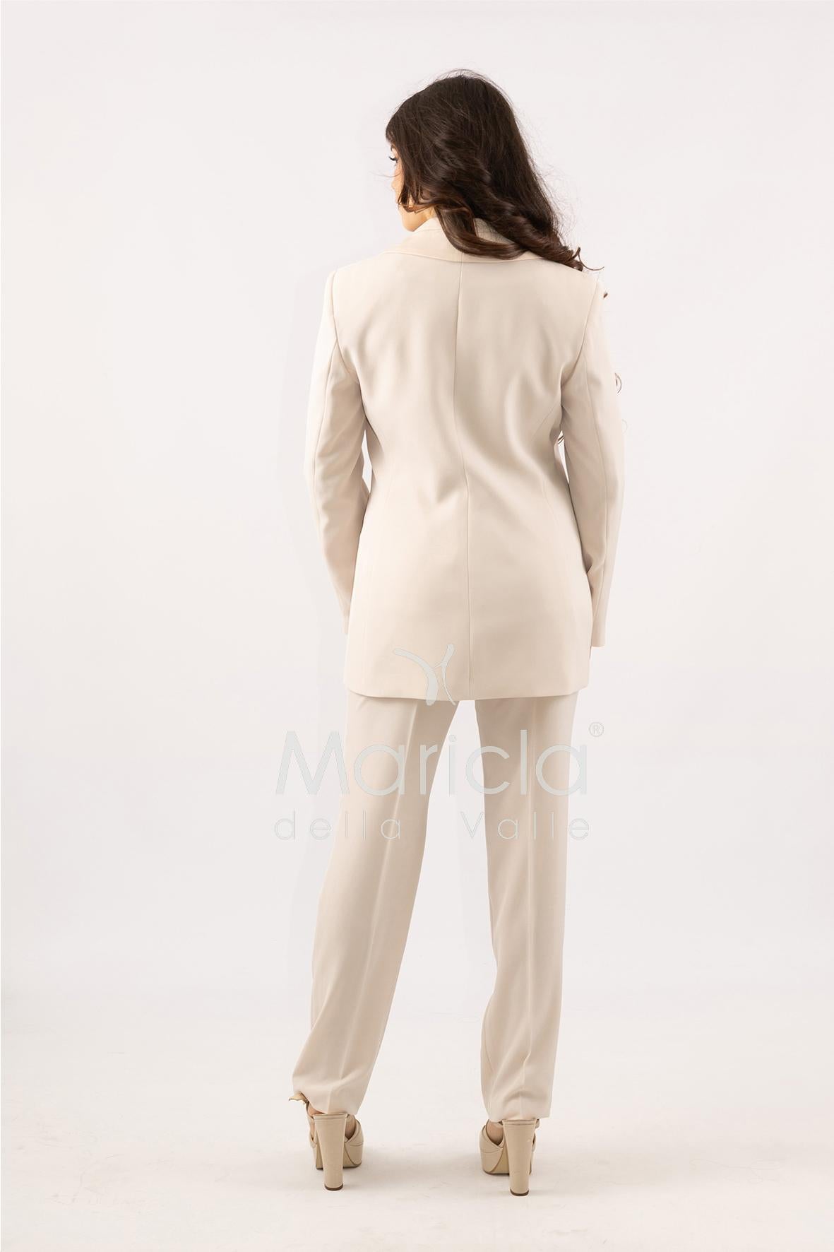 Tailleur smoking Completo 3 pezzi SH726TP CREMA SHARON 