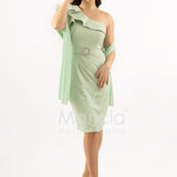 abito midi monospalla cintura gioiello SH841AC MENTA SHARON 