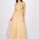 abito bambola toulle e strass FI6871 ORO MARICLA ELEGANCE 