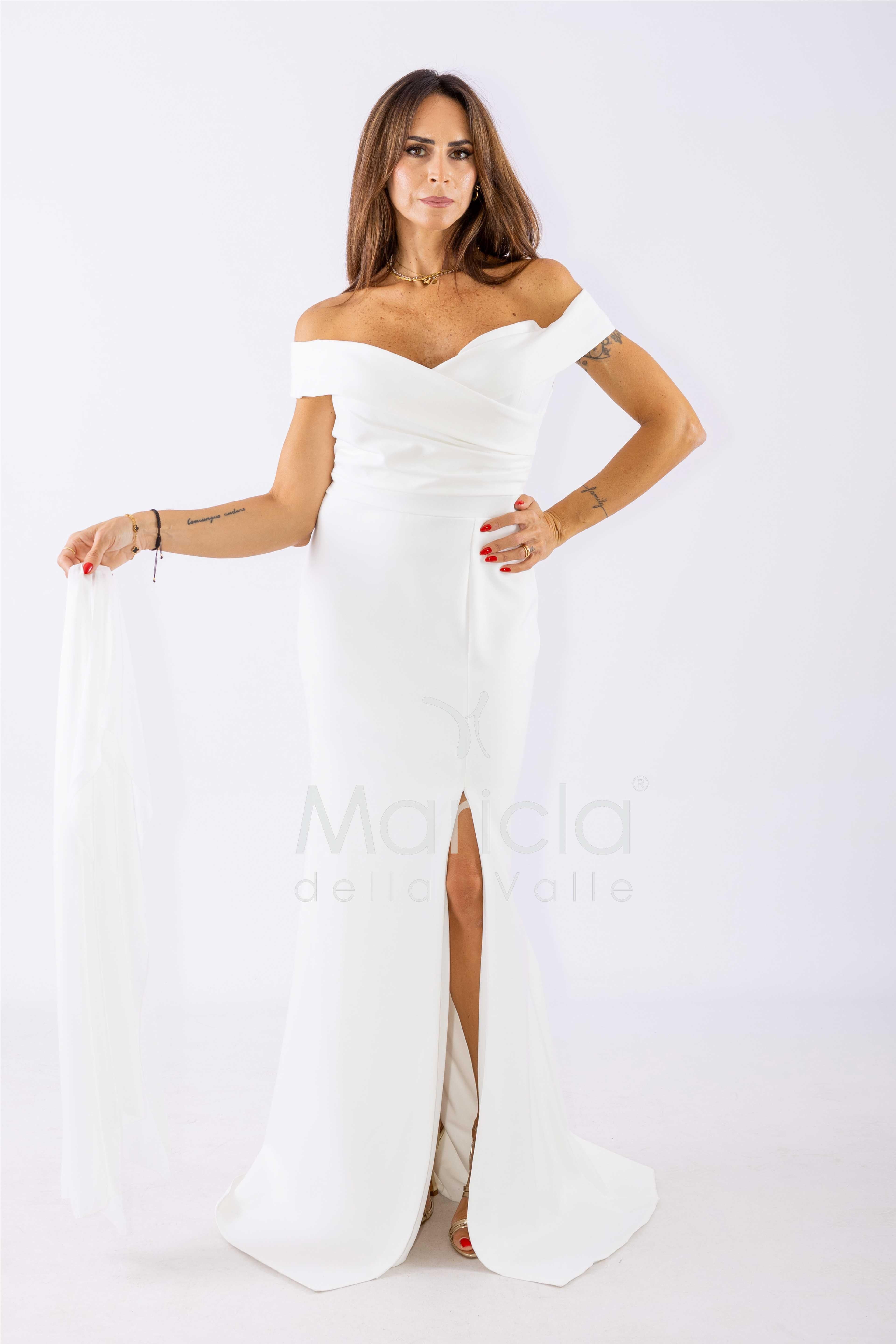 abito omerale FI7507 BIANCO MARICLA ELEGANCE 
